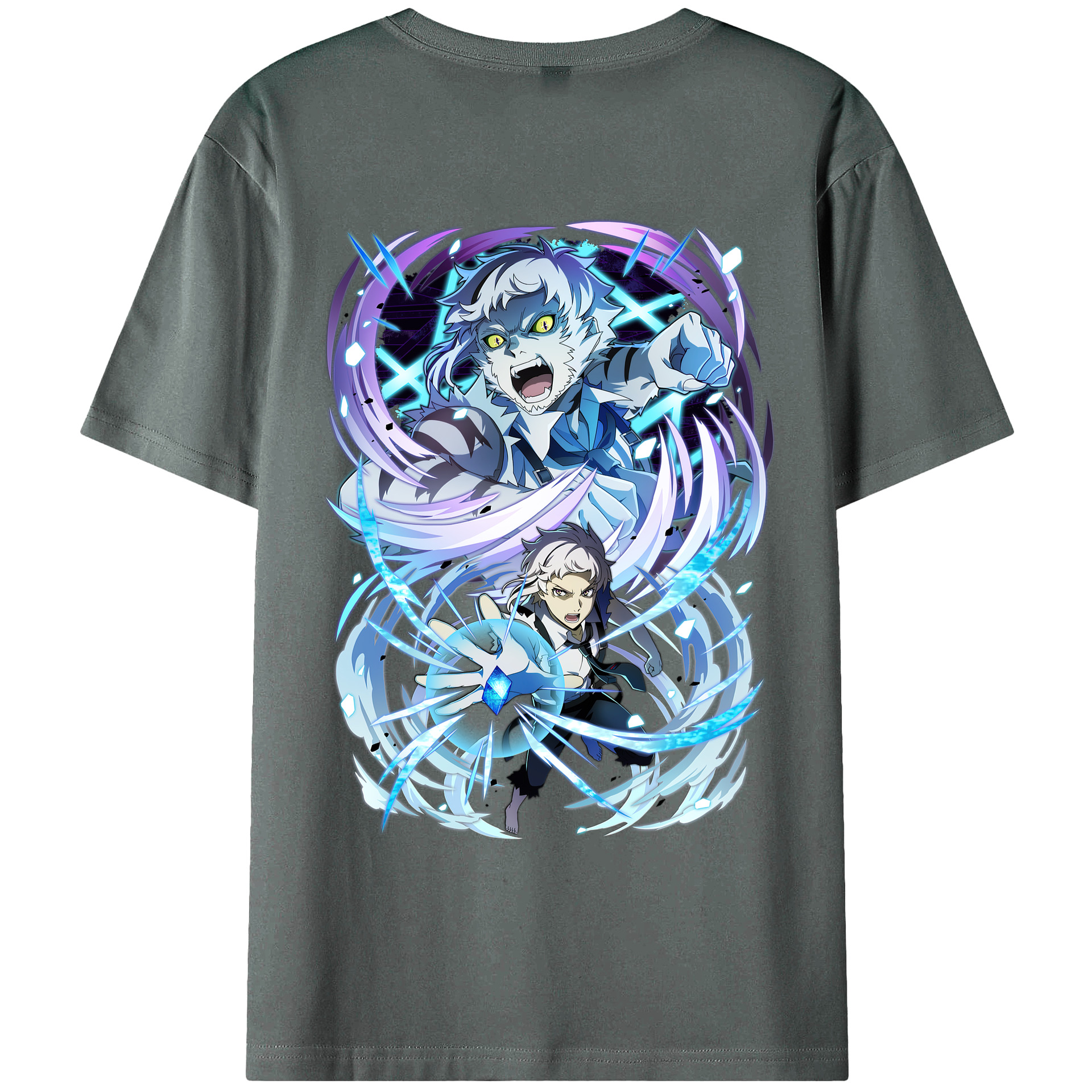 （画像用） 文豪ストレイドッグス Bungo Stray Dogs 綿100％ メンズ半袖Tシャツ（バックプリント） 通気性